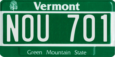 VT license plate NOU701