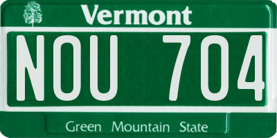 VT license plate NOU704