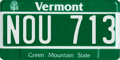 VT license plate NOU713