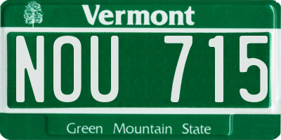 VT license plate NOU715