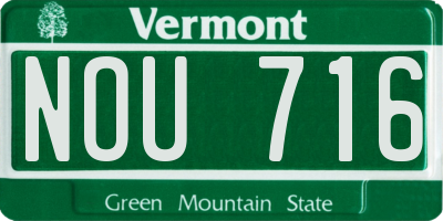 VT license plate NOU716