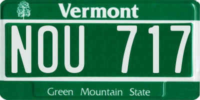 VT license plate NOU717