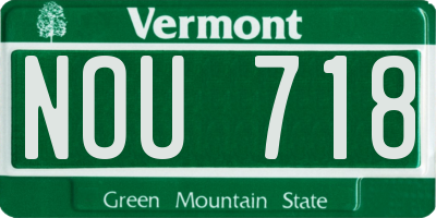 VT license plate NOU718