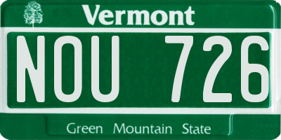 VT license plate NOU726