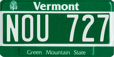 VT license plate NOU727