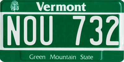 VT license plate NOU732