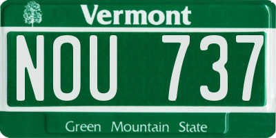VT license plate NOU737