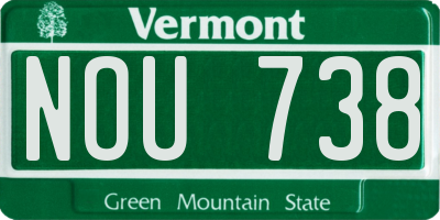 VT license plate NOU738
