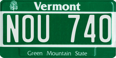 VT license plate NOU740