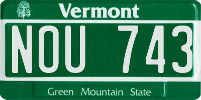 VT license plate NOU743