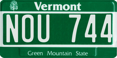 VT license plate NOU744