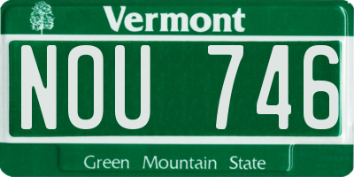 VT license plate NOU746