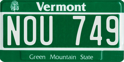 VT license plate NOU749