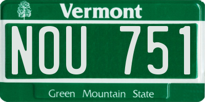 VT license plate NOU751