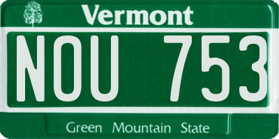 VT license plate NOU753