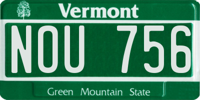 VT license plate NOU756