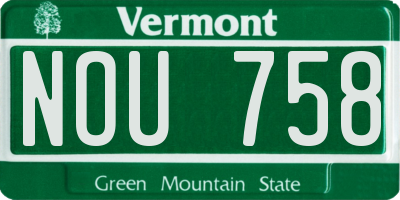 VT license plate NOU758