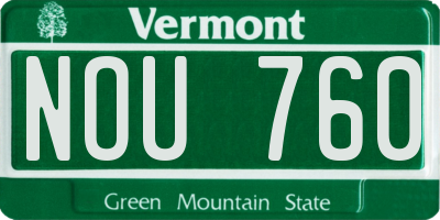 VT license plate NOU760
