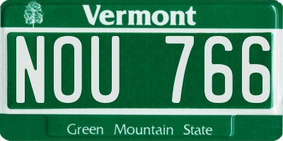VT license plate NOU766