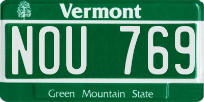 VT license plate NOU769