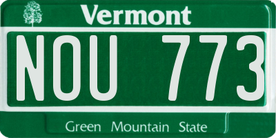VT license plate NOU773