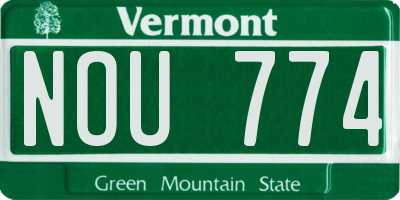 VT license plate NOU774