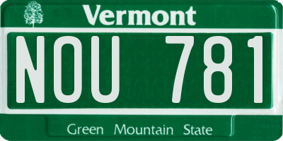 VT license plate NOU781