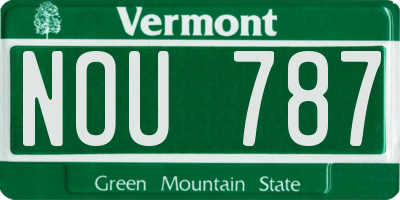 VT license plate NOU787