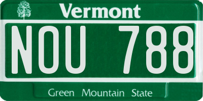 VT license plate NOU788
