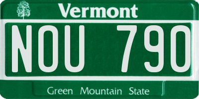 VT license plate NOU790