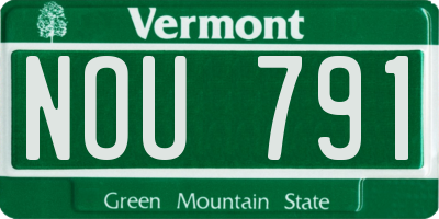 VT license plate NOU791