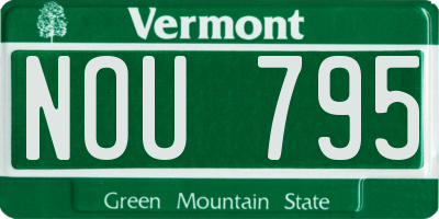 VT license plate NOU795