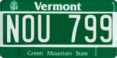 VT license plate NOU799