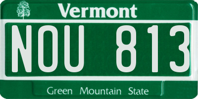 VT license plate NOU813