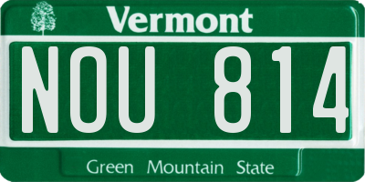 VT license plate NOU814