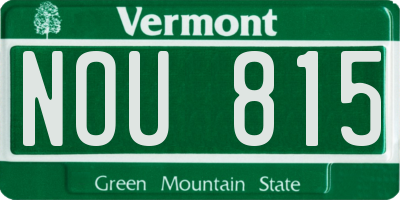 VT license plate NOU815