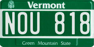 VT license plate NOU818