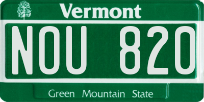 VT license plate NOU820