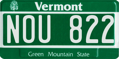 VT license plate NOU822