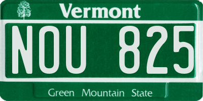 VT license plate NOU825