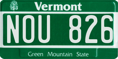 VT license plate NOU826