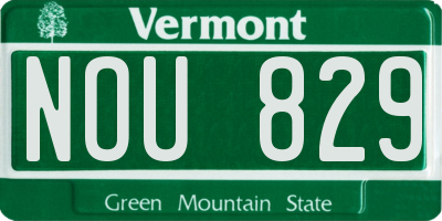 VT license plate NOU829