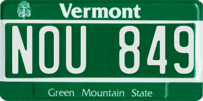VT license plate NOU849