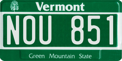 VT license plate NOU851