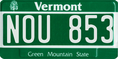 VT license plate NOU853