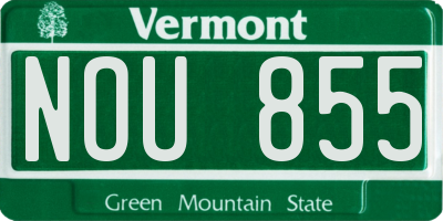 VT license plate NOU855
