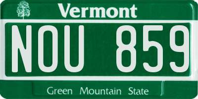 VT license plate NOU859