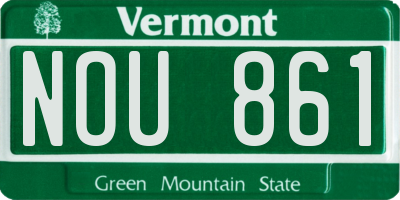 VT license plate NOU861