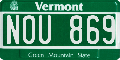 VT license plate NOU869