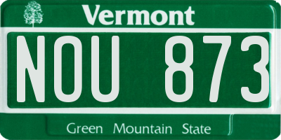 VT license plate NOU873